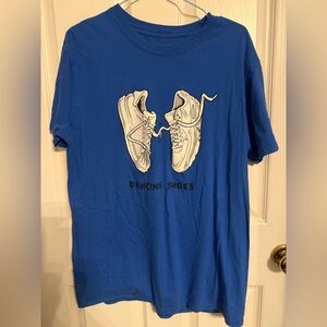 “Dancing Shoes” Graphic T-shirt in Blue, size men’s large